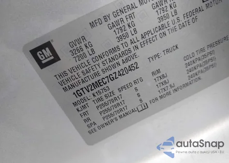 2016 GMC Sierra 1500 Sle из США, поврежденный, VIN 1GTV2MEC7GZ420452